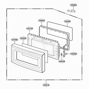 Door Parts Diagram and Parts List for JE1440BF002 CBKEGEU LG Range