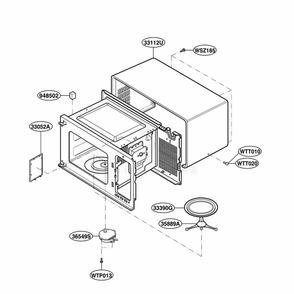 Oven Cavity Parts Diagram and Parts List for NNS432BL KBKEMAT LG Range