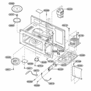 Interior Parts 1 Diagram and Parts List for MH6150XHT2 AB7EWRP LG Range