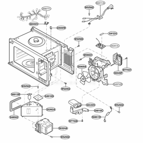 Interior Parts Diagram and Parts List for KCMS185JBT CB6EKAD LG Wall Oven