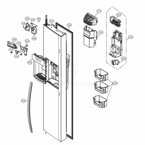 Freezer Door Diagram and Parts List for 51733 ASTCSE3 LG Refrigerator