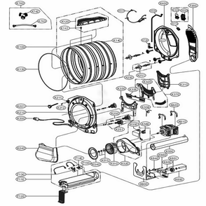 Drum And Motor Assembly: Electric Type Diagram and Parts List for 81983 ASTESEU LG Dryer