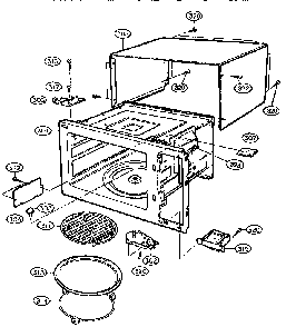 Oven Cavity Diagram and Parts List for MH-1353M  LG Microwave