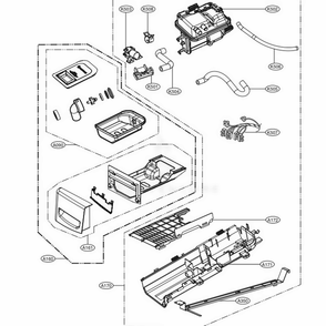 Panel Drawer Assembly And Guide Assembly Diagram and Parts List for DLGX3571V ASSEEUS LG Dryer