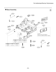 Base Assembly Diagram and Parts List for LDFC2423V APZEEUS LG Dishwasher