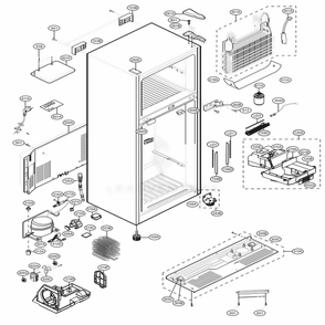 Case Parts Diagram and Parts List for 79433 ASTCSE5 LG Refrigerator