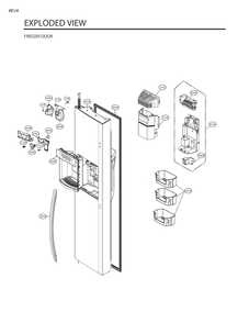 Freezer Door Diagram and Parts List for GM-L267NSBL ASTCSE3 LG Refrigerator