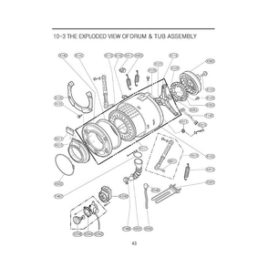 Part Location Diagram of 6501KW2001B LG Washer Motor Rotor Position Sensor