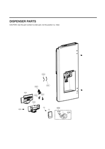 Dispenser Parts Diagram and Parts List for GC-L288NSXM ASTCNA0 LG Refrigerator
