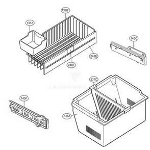 Freezer Parts Diagram and Parts List for 78359 AWBCSEF LG Refrigerator