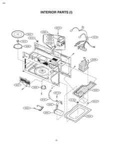Interior Parts 1 Diagram and Parts List for RVM5160DHBB CB1EGEU LG Microwave