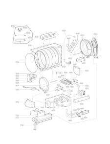 Drum And Motor Parts Diagram and Parts List for DLEY1701V  LG Dryer