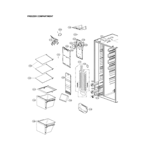 Freezer Compartment Diagram and Parts List for LSXS26366S 02 LG Refrigerator