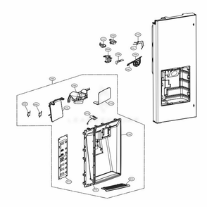 Dispenser Parts Diagram and Parts List for LMXC23746D ASBCNA0 LG Refrigerator