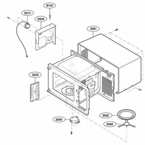 Oven Cavity Parts Diagram and Parts List for LCS2045WBK CSLELGA LG Range