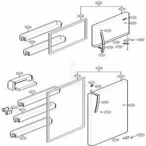 Door Parts Diagram and Parts List for 78039 AWBCSE2 LG Refrigerator