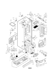 Case Parts Diagram and Parts List for LFX21975ST 02 LG Refrigerator