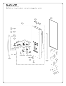 Door Parts 1 Diagram and Parts List for GR-L248KSRM ASTCSE0 LG Refrigerator