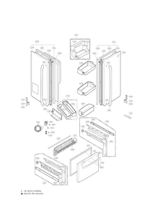 Door Parts Diagram and Parts List for LFX25971SB 03 LG Refrigerator