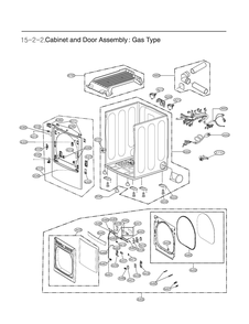 Cabinet And Door Assembly Diagram and Parts List for DLGX7481LE APBEEUS LG Dryer