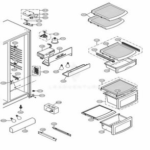 Refrigerator Compartment Diagram and Parts List for 58826 ATICSER LG Refrigerator