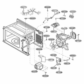 Oven Interior Parts 1 Diagram and Parts List for TM9040W CW1EGSE LG Range