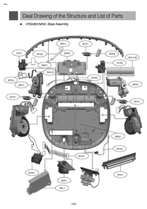 Drawingvr648ovmnc -Base Assembly Diagram and Parts List for VR6680LV ARDELGA LG Robotic Vacuum