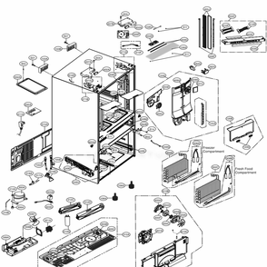 Case Parts Diagram and Parts List for 72482 ASWCSE1 LG Refrigerator