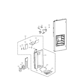 Dispenser Diagram and Parts List for LFX28979SB 00 LG Refrigerator