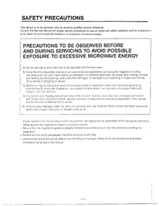 Safety Precautions Diagram and Parts List for MH-1355M  LG Microwave