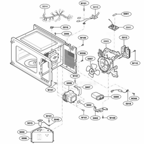 Interior Parts 2 Diagram and Parts List for 62252 CW1ESEA LG Wall Oven