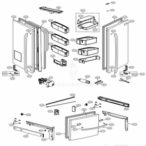 Door Parts Diagram and Parts List for LFXS30727S ASTCNA4 LG Refrigerator