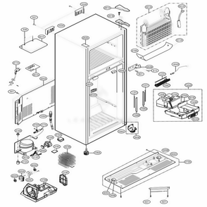 Case Parts Diagram and Parts List for 78039 AWBCSE2 LG Refrigerator