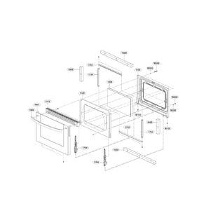 Lower Door Diagram and Parts List for LDG3036ST 00 LG Range