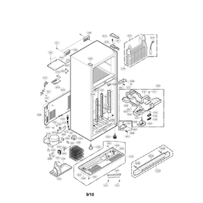 Case Diagram and Parts List for LRTN19314TT  LG Refrigerator