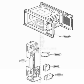 Latch Board Parts Diagram and Parts List for LRM1250W CWHELGA LG Wall Oven