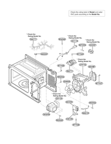 Oevn Interior Parts Diagram and Parts List for LTM9000ST-01  LG Microwave