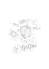 Cabinet And Door Parts Diagram and Parts List for DLEX3370V  LG Dryer