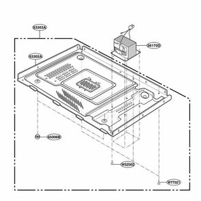 Base Plate Parts Diagram and Parts List for KCMS1555RBL CB1EKAD LG Range