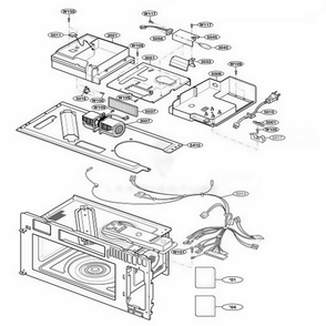 Interior Parts 2 Diagram and Parts List for MMV6178AAQ ABSEMTG LG Microwave