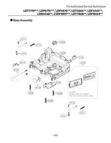 Base Assembly Diagram and Parts List for DUA513FB ABPESNA LG Dishwasher