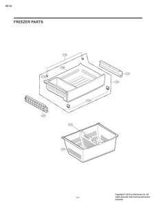 Freezer Parts Diagram and Parts List for GM-L258NKXM ASBCNA1 LG Refrigerator