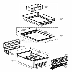 Freezer Parts Diagram and Parts List for 74405 ASTCSE0 LG Refrigerator