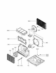 Air Handling And Cycle Diagram and Parts List for 58075100500  Kenmore Air Conditioner