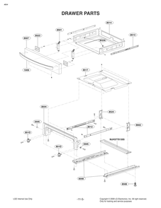 Drawer Parts Diagram and Parts List for FH4755LS ABDELGA LG Range