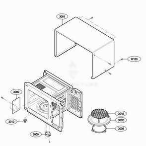 Oven Cavity Parts Diagram and Parts List for 67903 ASBESEA LG Wall Oven