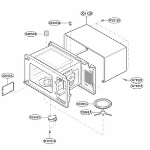 Oven Cavity Parts Diagram and Parts List for KCMS145KBU ABLEKAD LG Range