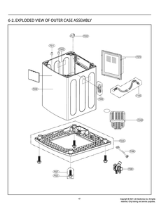 Outer Case Assembly Diagram and Parts List for T1789EFHBW ABWETUS LG Washer