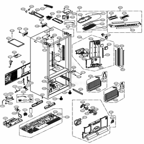 Case Parts Diagram and Parts List for 74033 ASTCSE1 LG Refrigerator