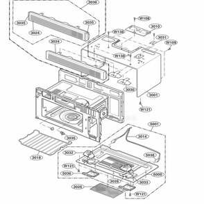 Oven Cavity Parts Diagram and Parts List for JMV8196ACQ ABSEJEC LG Range